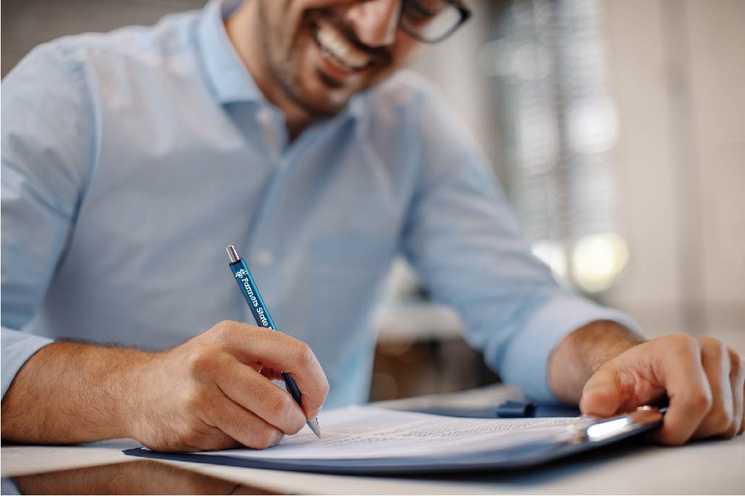 Picture of a man working at a desk
