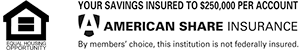 Equal Housing Opportunity Lender and American Share Insurance