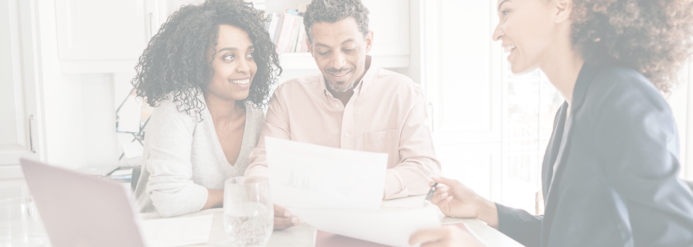 Homeowners reviewing loan paperwork