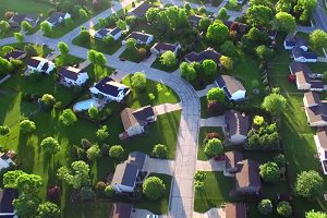 sky view of neighborhoood