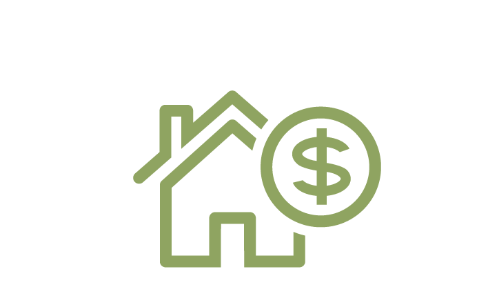 An icon of a house with a dollar sign