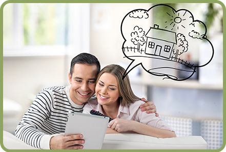 A couple dreaming about their first home