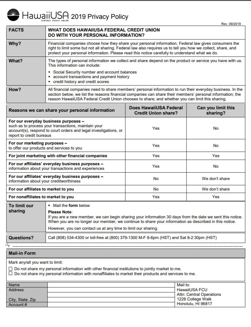Privacy Policy Page 1