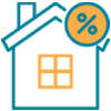 house with percent symbol for Annual Percentage Rate Calculator 