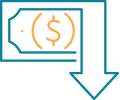 Money with arrow down symbol for Payment Amortization Calculator