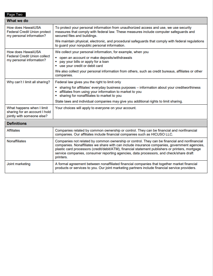 Privacy Policy Page 2