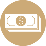 Early payoff icon - stacked dollar bills