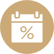 APR Calculator Icon - calendar with percent sign