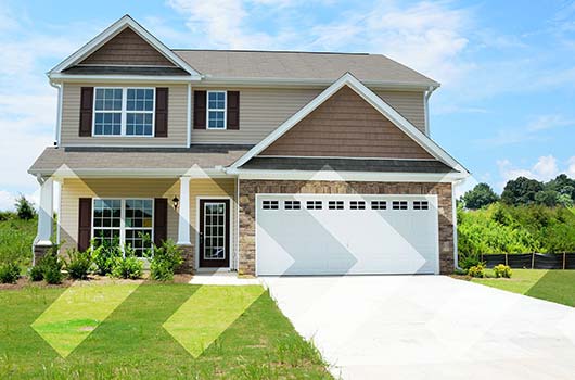 Two Story home with an attached double garage.