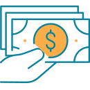 hand holding money for Prepayment Savings Calculator