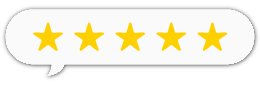 Five stars in conversation bubble