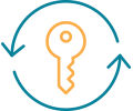 key with a circle around it for Rent vs Own Calculator