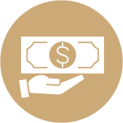 Prepayment Savings Icon - Hand holding dollar
