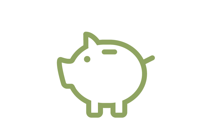 An icon of a piggy bank