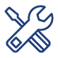Image of wrench and screwdriver in x shape for construction