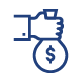 Hand holding bag of money for home purchase